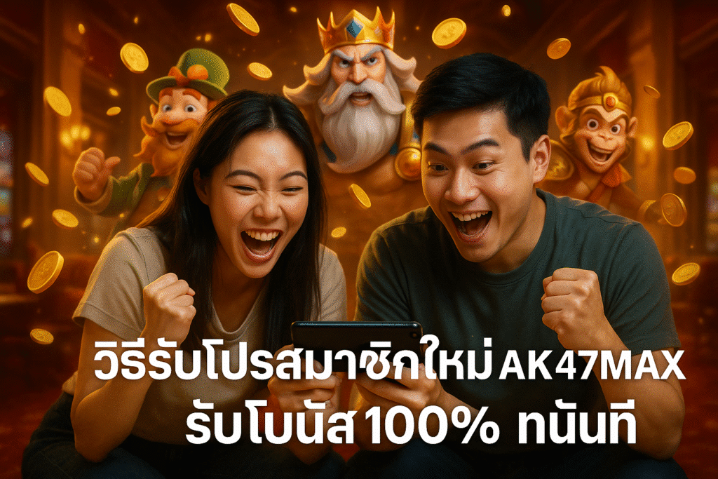 วิธีรับโปรสมาชิกใหม่ AK47MAX รับโบนัส 100% ทันที