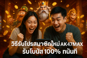 วิธีรับโปรสมาชิกใหม่ AK47MAX รับโบนัส 100% ทันที